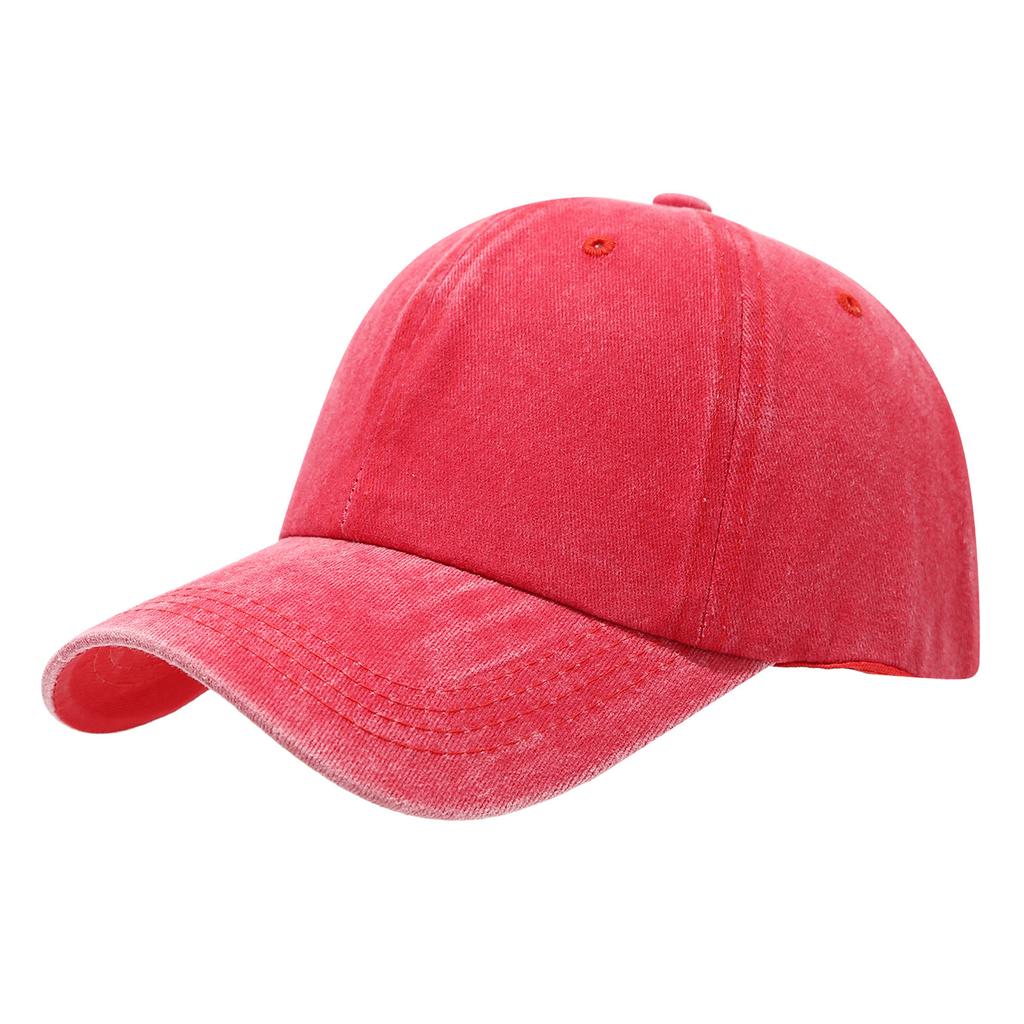 Washed Baseball Cap Hat Solid Color Curved Brim Cowboy Sun Hat Distressed Washed Baseball Cap