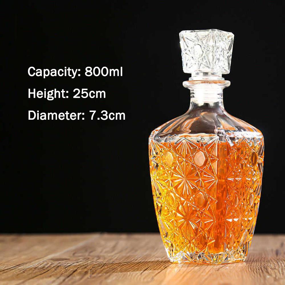 Carving Glass Wine Bottle, Whiskey Red Wine Liquor Wine Separator, Wine Cabinet Decoration, Empty Wine Bottle, 8000/1000ML