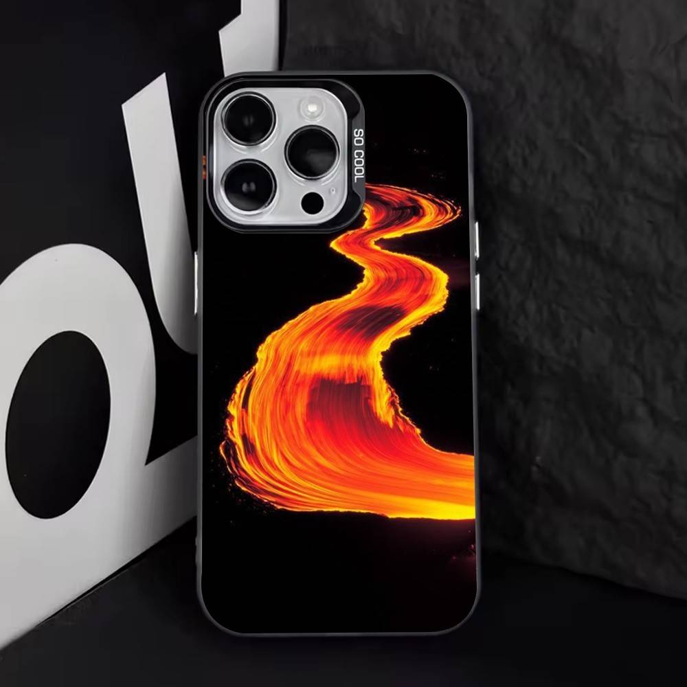 Вулкан Чехол для телефона для iPhone 17,16,15,14,13,12,11 Plus,Pro Max,XS,Красочный серебристый чехол для телефона Funda Cover