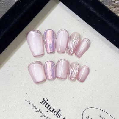 Чистый ручной работы фототерапевтические таблетки для ногтей порошок Maoyan Yunshuijian Wear Nail Готовый продукт многоразовые пластыри для ногтей