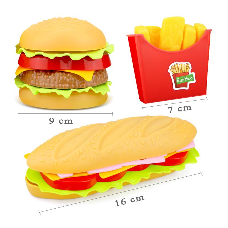 Children Simulation Kitchen Food Toys Pretend Play Hamburger Dog French Fries Cooking Toy Play House Educational Toys For Kid