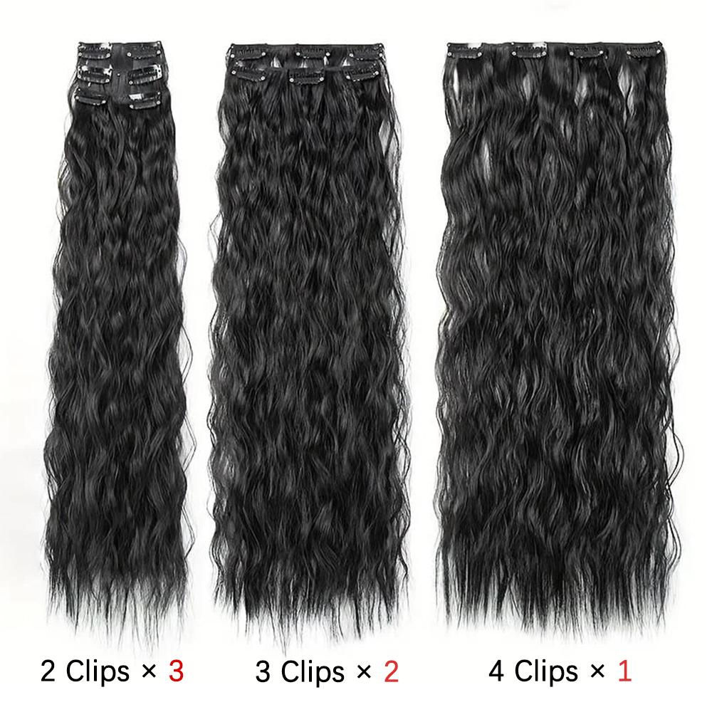 MISS WIG Синтетические заколки для волос, 6 шт., длинные вьющиеся толстые шиньоны, парик для женщин, наращивание волос на всю голову, шиньоны