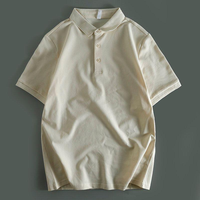 European Sheet Cattle Goods Summer Pure Cotton Multi-Color Lapel Youth Export Export Men's Short-Sleeve Polo Shirt Thin Half Sleeve