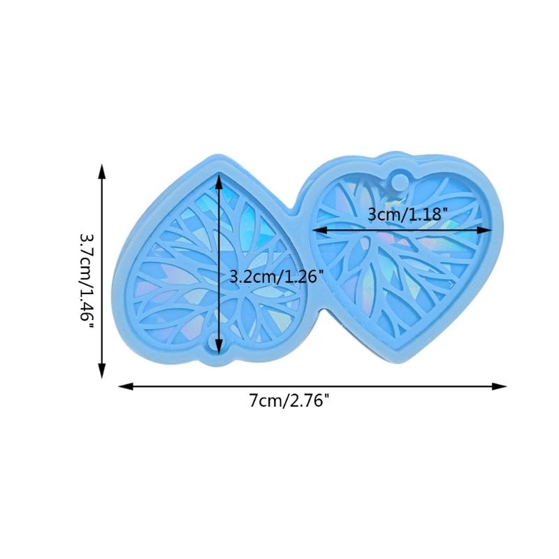 DIY Earring Holographic Silicone Mold Crystal Epoxy Resin Mold Heart Pendants Jewelry Making Casting Mold Decoration