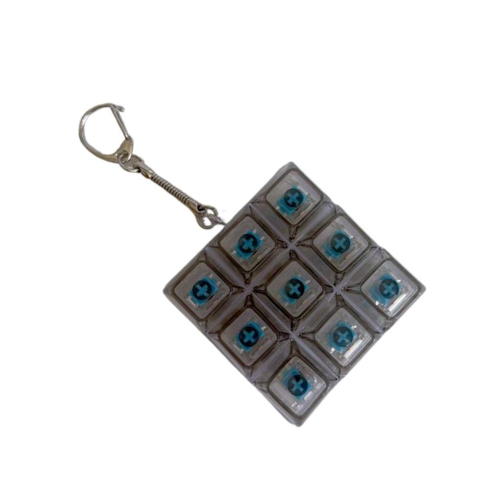 Clear Clicker Decompression Fidget Keychain Colorful Keycap Button Finger Clicker Toys Boys Girls