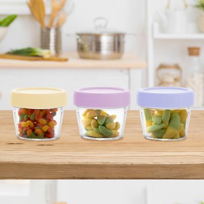 6шт стеклянные контейнеры для хранения пищевых продуктов с крышками 120 мл герметичные герметичные многоразовые измерительные линии без бисфенола А банки для пищевых продуктов для приготовления пищи, закуски, пюре