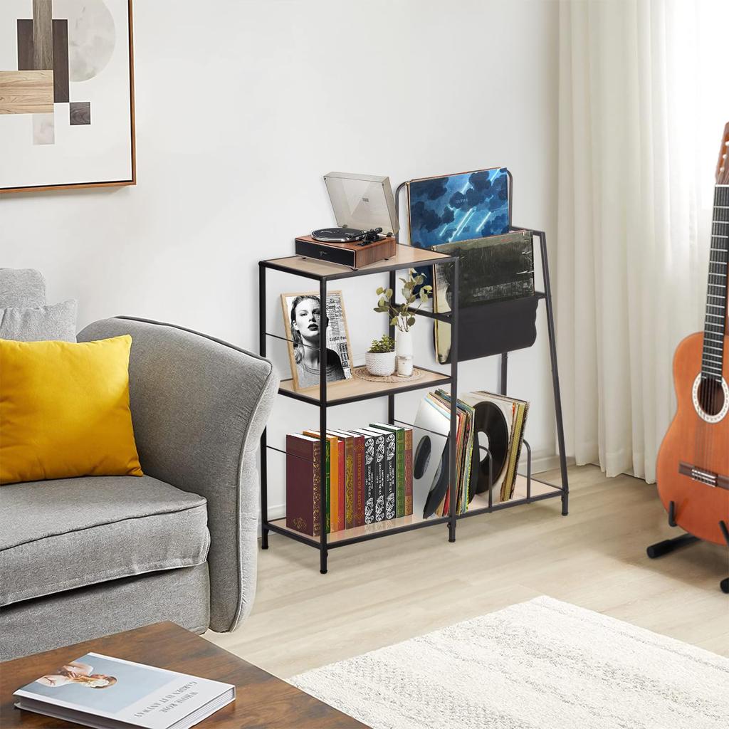 Fusehome открытая полка для хранения стеллаж для пластинок медиа-стеллажи книжная полка стильная большая вместимость полка для хранения аксессуаров открытая полка журнальная стойка 3