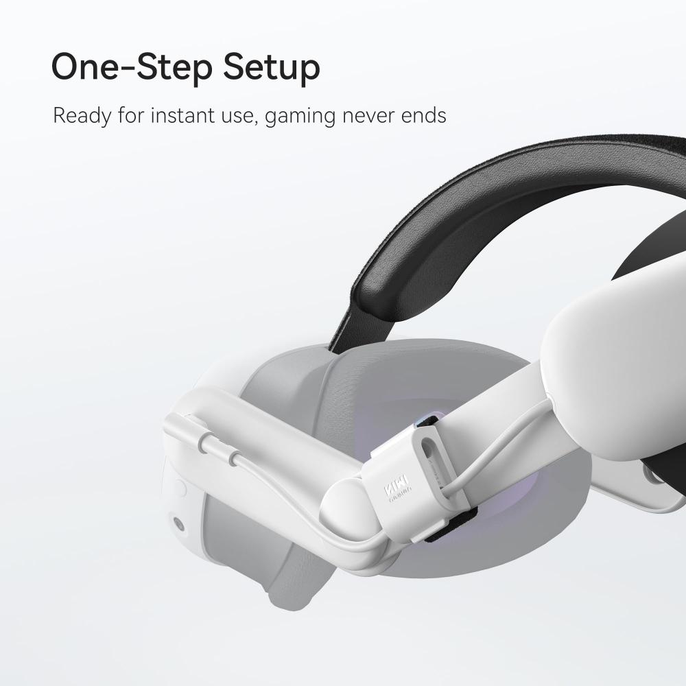 [KIWI design] Ремешок на голову для Quest 3 6400 мАч Эргономичный дизайн Мягкая подушка Совместимые аксессуары MetaQuest 3