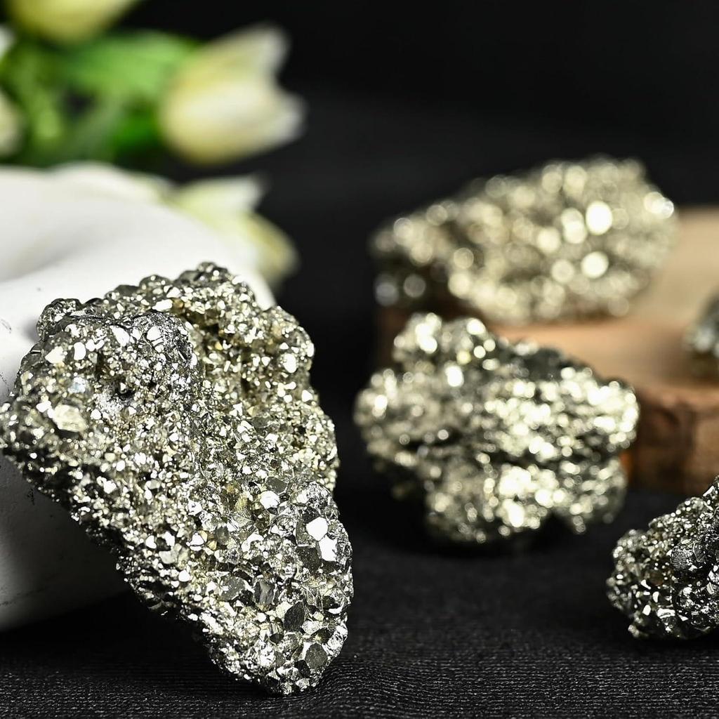 Pyrite Stone Original - 40 To 80 Grams, Powerful Crystal for Manifestation, Energy Healing & Wealth - Natural & Authentic Mineral Specimen