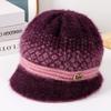 Winter new middle-aged and elderly hats women's fleece warm women's ear protectors knitted wool hats mother grandma hats women
