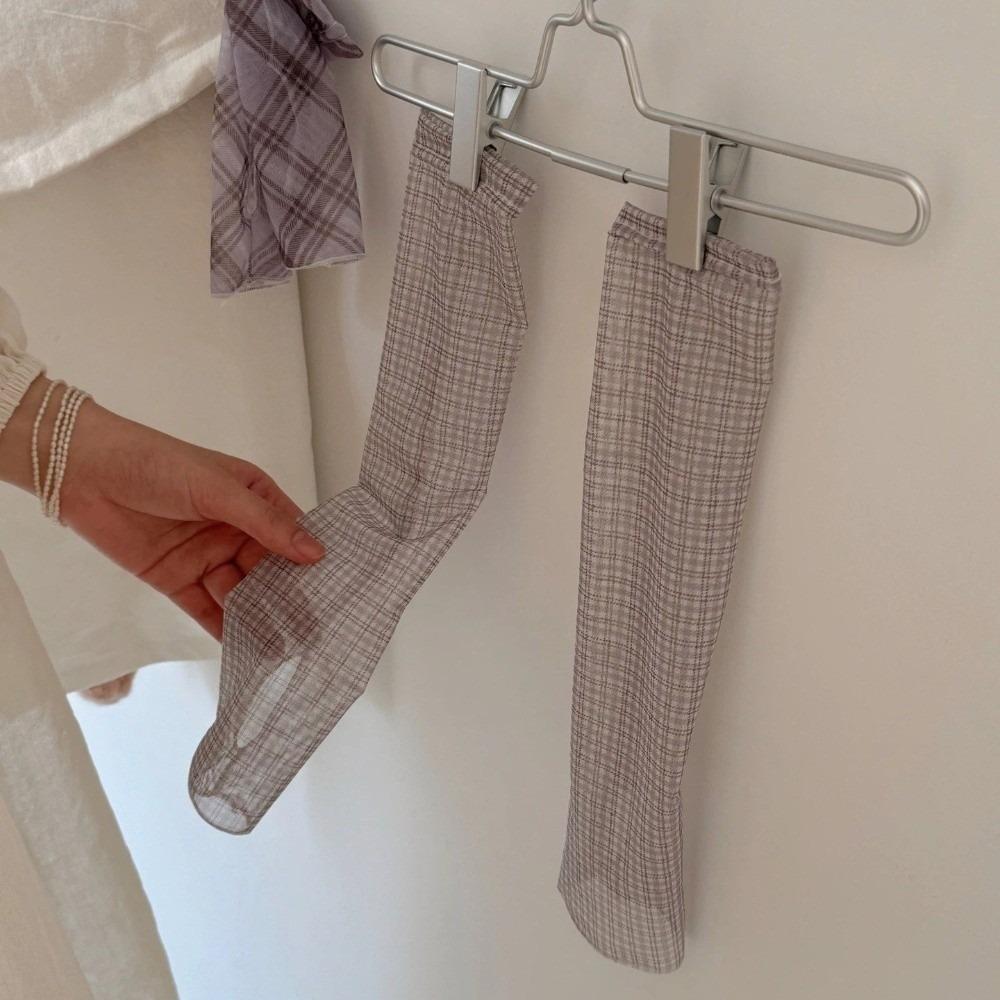 Breathable Plaid Mesh Leg Warmers Thin Suncreen Foot Cover Fashion Leg Cover Summer