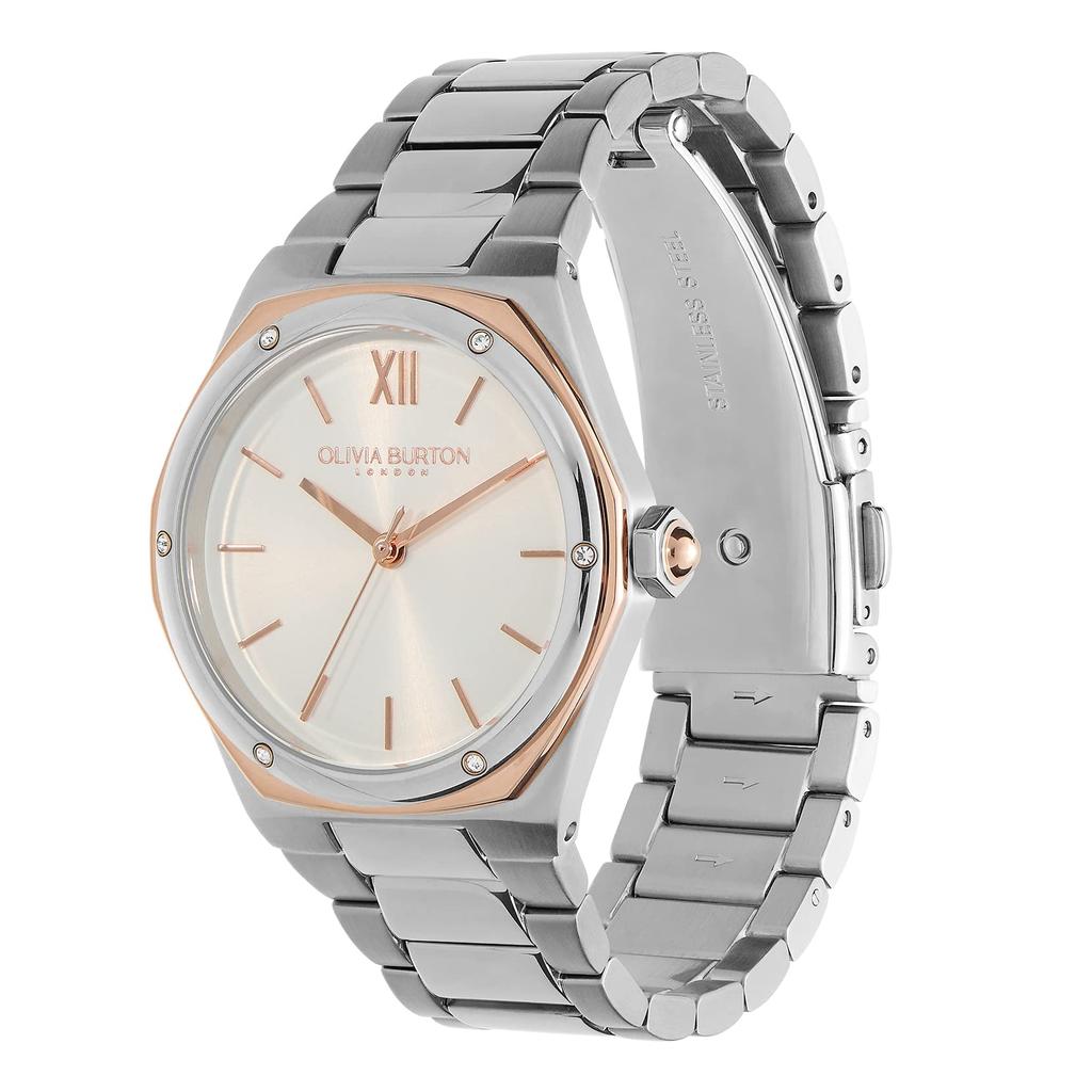 Авторизованный дистрибьютор Olivia Burton Watch Ladies ob24000070 Sports Luxe 33 мм Hexa White Carnation Gold Silver Bracelet Watch [OLIVIA BURTON] &