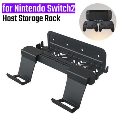 Металлический настенный кронштейн для органайзера для хранения Nintendo Switch2 с 8 держателями для игровых карт и крючками для контроллеров, эффективное охлаждение