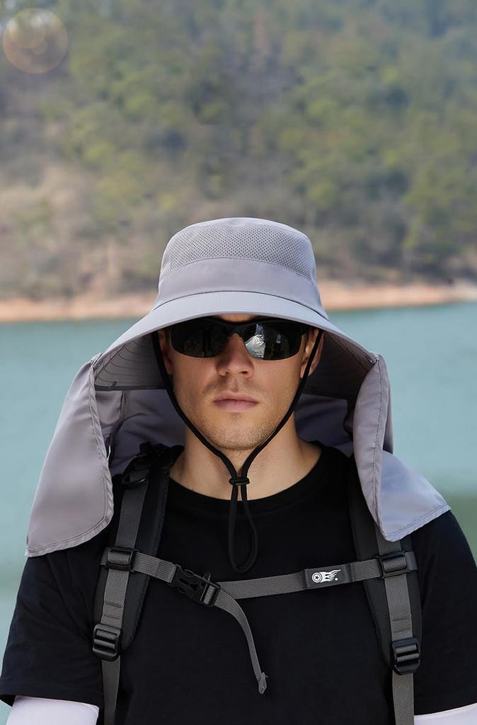 Рыбалка Сафари Широкие поля Тень УФ Солнце Горы Открытый 9215 [LeafIn] Шляпа, Шляпа, Шляпа, Шляпа, Мужская, Сетка, Защита, Защита, 2-сторонняя, Рыбалка,