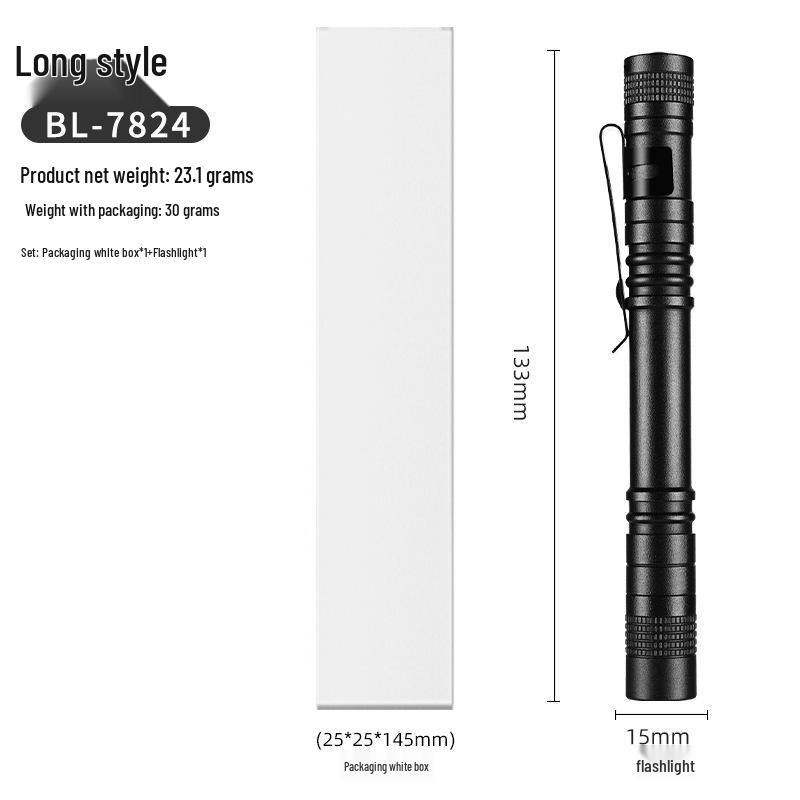 Portable Mini Aluminum LED Flashlight - High Power, Small Home & Outdoor Penlight, AAA Battery Powered