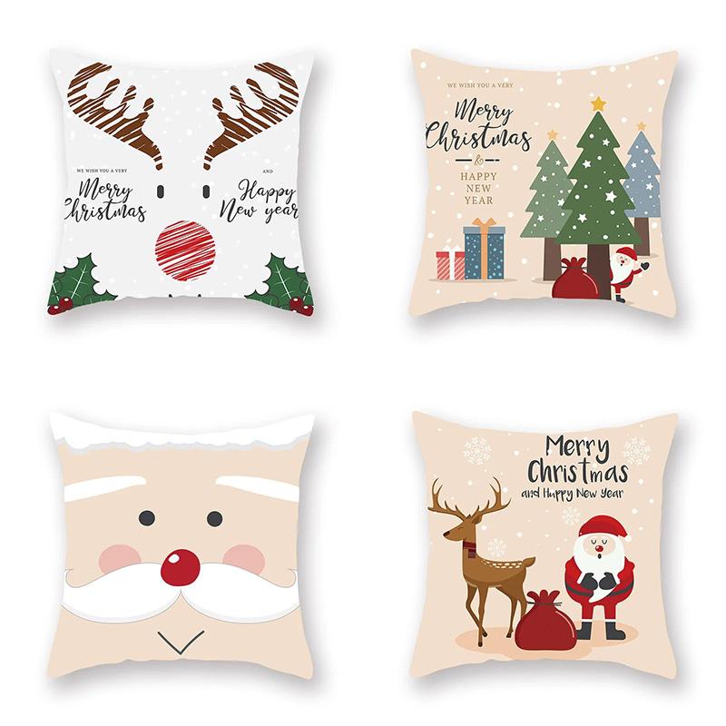 Christmas Themed Pillowcases Car Accessories Office Santa Claus Living Room Sofa Home Pillowcases