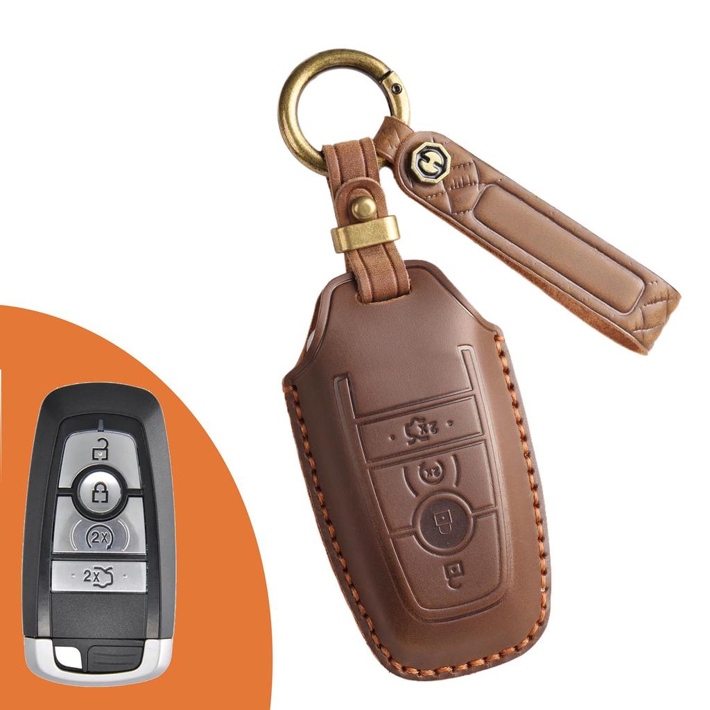 Кожаный чехол для ключа в стиле ретро ручной работы для Ford Focus/Mondeo