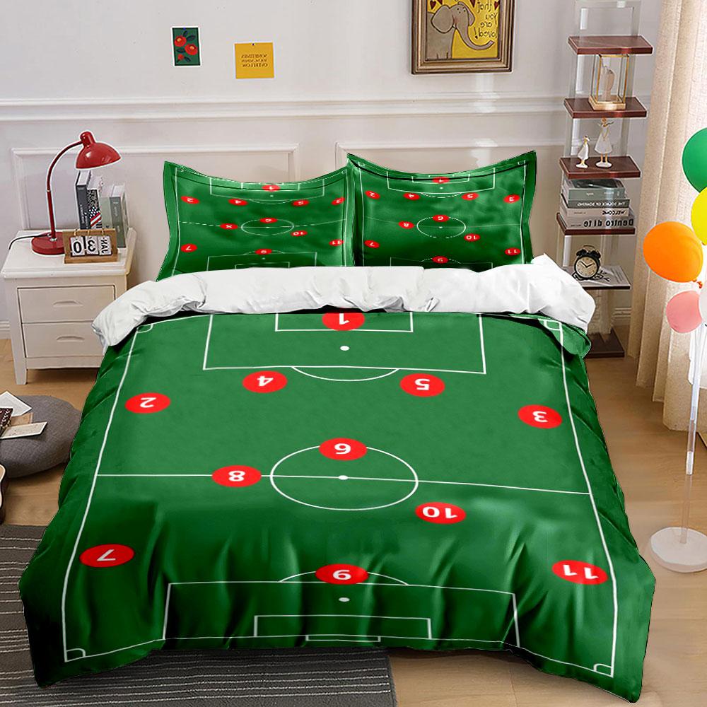 Soccer field with numbers. Bedding sets Duvet cover sets Duvet covers Pillowcases(1*Duvet Cover 2*Pillowcases without duvet insert)