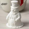 Handicraft Hobby Supply 3D Printed Gentleman Snowman Figurine, Decorative Desktop Ornament, DIY Paintable Unique Christmas Present Statue for Tabletop