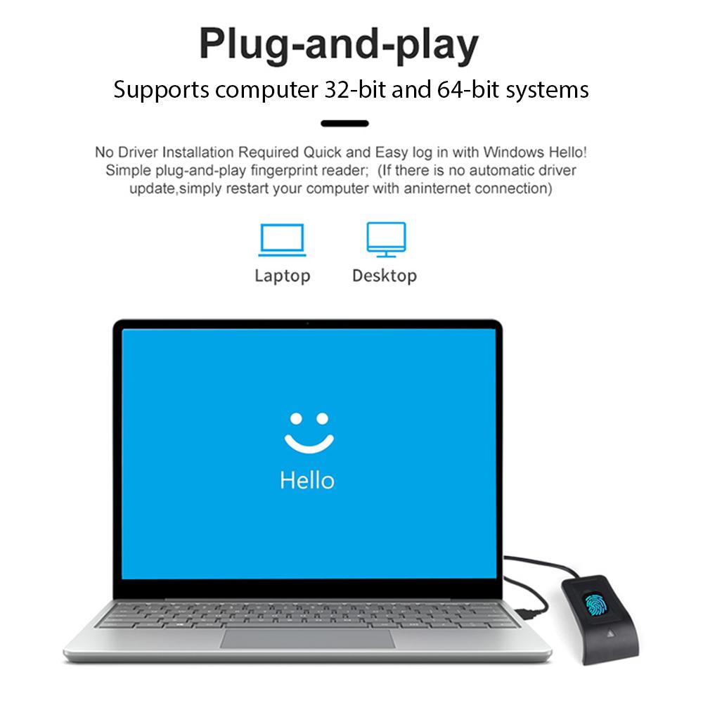 USB Fingerprint Reader Desktop Biometric Scanner Password Free Operation Fingerprint Scanner for PC