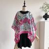 Пуловер из искусственного шелка, шелковый шарф, квадратный шарф, одежда для защиты от солнца, женская летняя верхняя одежда, шаль большого размера свободного кроя, шарф в этническом стиле.