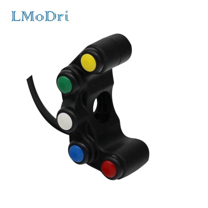 LMoDri 5-кнопочный переключатель мотоцикла 7/8 "22 мм, переключатели на руле, фары, аварийный тормоз, противотуманные фары, кнопки включения-выключения, скутер ATV