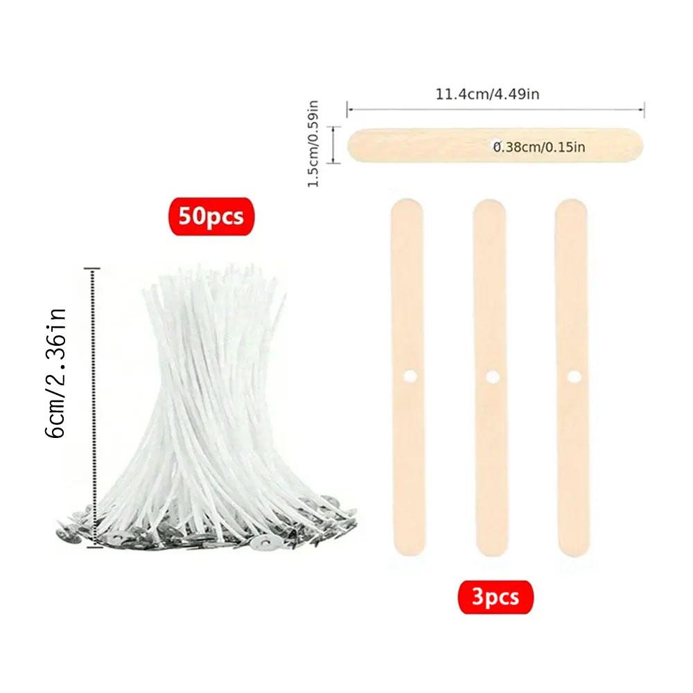 53 шт. держатель для фитилей для свечей, вощеный хлопковый фитиль, набор с подставкой, оригинальные бездымные фитили для свечей, соевое масло, восковая сердцевина, тканое изготовление