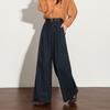 West Encounter Women's Retro Draped High-Waist Wide-Leg Pants