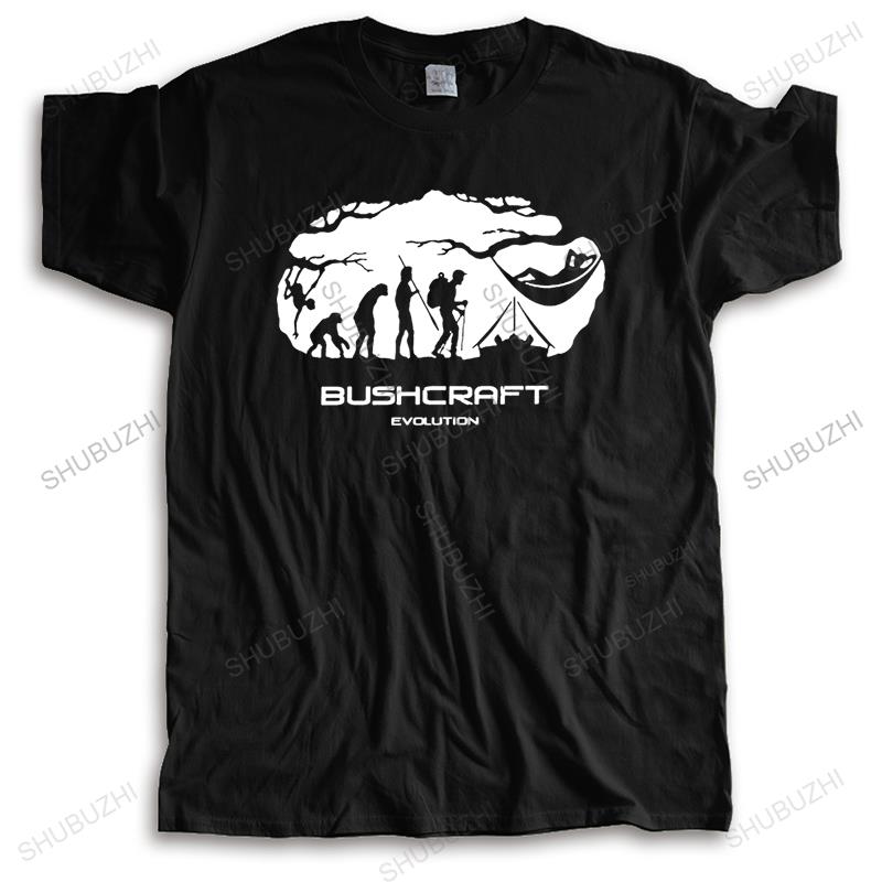 Bushcraft Survival Hammocking Evolution T-shirt Men Cotton Camping Mountain Travel Wild Tee Tops Short Sleeve Urban Tshirt Merch