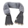 Scarves Winter Thickened Knitting Splicing Cross Colorblocking Faux Rabbit Warm Scarves