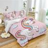 Единорог 2/3 предмета набор для спальниДетскийПодарок Подросткам взрослый Микрофибра двуспальная кровать Односпальная кровать Пододеяльник на молнииДекор комнаты