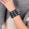 Панк-не-мейнстримовый преувеличенный браслет с заостренными заклепками в три ряда кожаный браслет персонализированный браслет