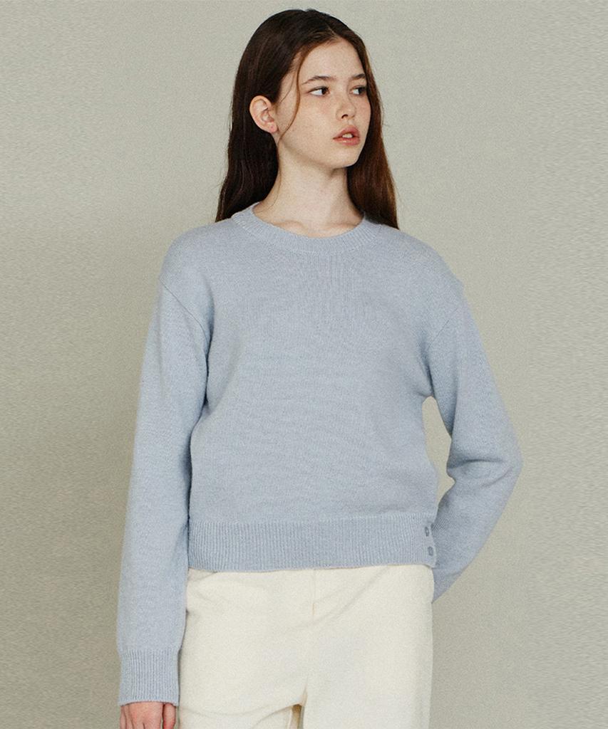 ITOV SEOUL Slit Button Round Knit Sb