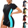 Women's Sleeveless Conservative One-piece Sexy Backless Color Matching Wetsuit With Breast Pad Swimsuit