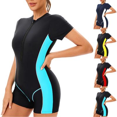 Женский консервативный цельный купальник без рукавов с открытой спиной, сочетающийся по цвету, с подкладкой для груди