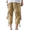 Летние мужские повседневные короткие брюки-карго 3/4 свободного покроя ниже колена, капри, брюки-карго, хлопок