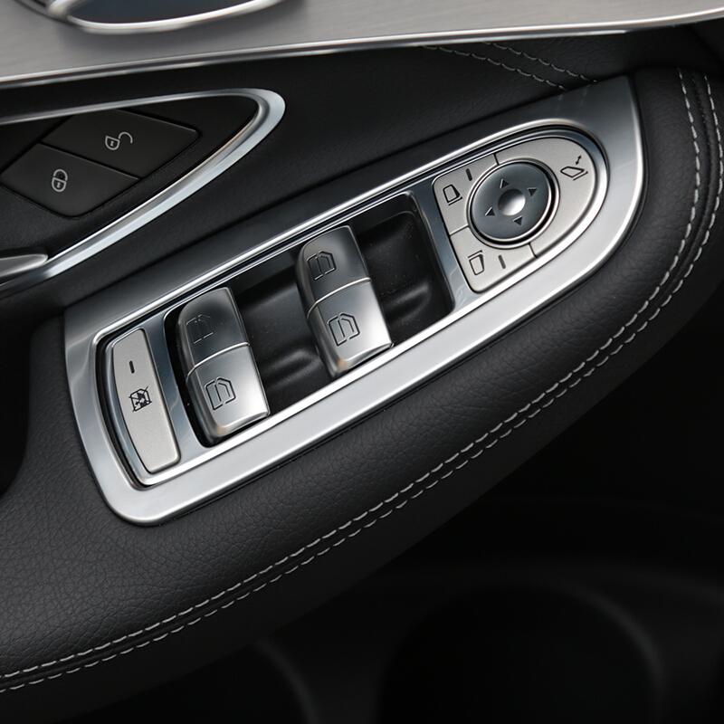 Пластик и нержавеющая сталь для Mercedes Benz C Class W205 GLC, отделка окна автомобиля, стекло, переключатель подъема, рамка, наклейка, накладка