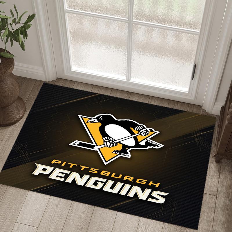 Дизайн Pittsburgh Penguins Кристальный Велюровый Ковер Уютный Не?Нескользящий ковер с принтом для спальни, гостиной, прихожей