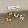 Multi-Layer Metal Line Winding C-Ring Stud Earrings Women'S Unique Niche Personality Fashion Temperament Versatile Earrings