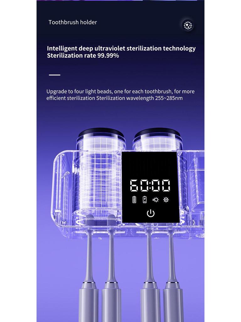 Olovvs Умный УФ Стерилизатор для зубных щеток с электрической сушкой, Безударная установка, Стакан для полоскания рта и Держатель для зубной пасты.