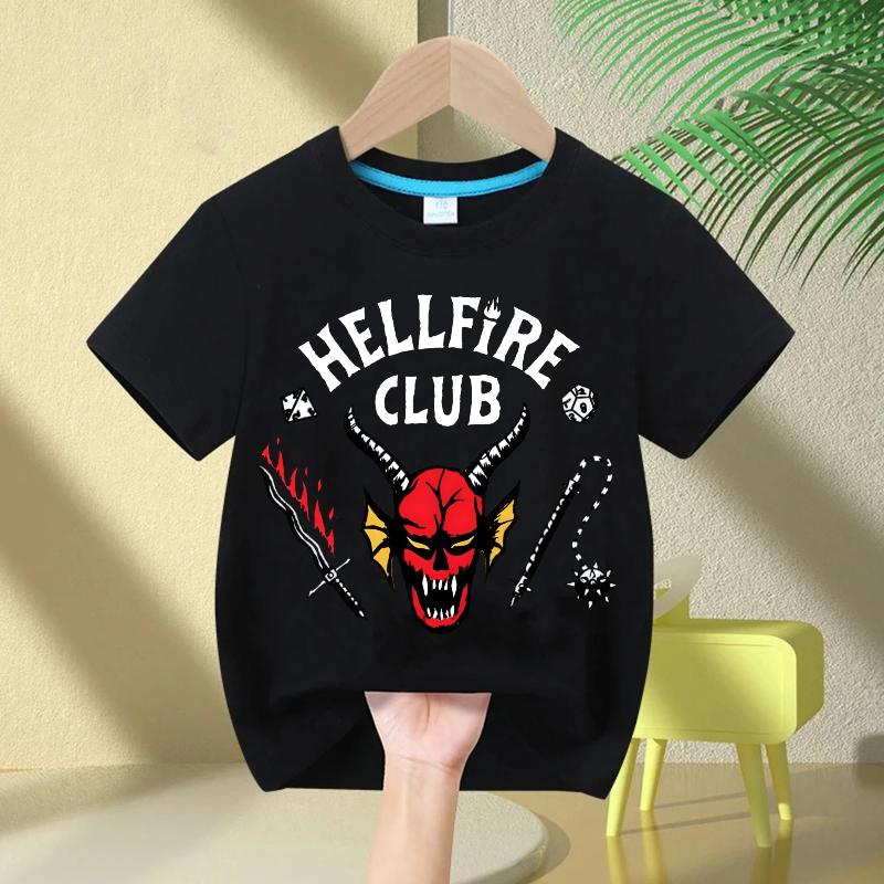 Детская футболка из 100% хлопка, роскошная, Stranger Things, Демогоргон, с графическим принтом, с коротким рукавом, элегантная, повседневная, летняя футболка, топы