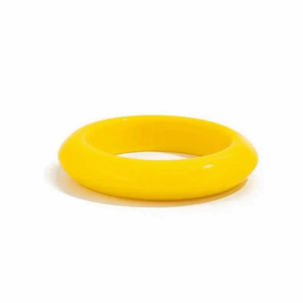 Korean Glossy Round Resin Bracelets Thick Geometric Plastic Bangle Stackable Elegant Wide Bracelets Fashion