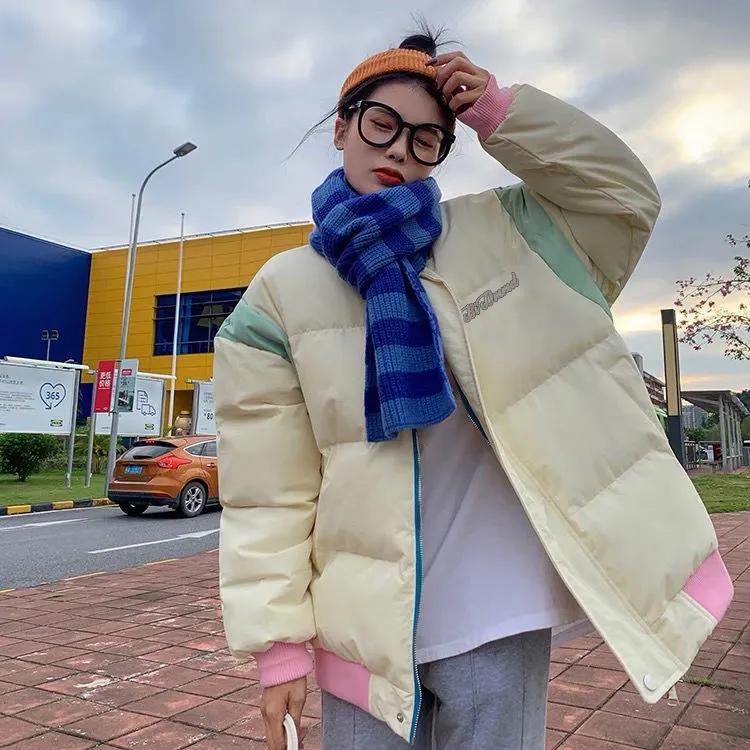 Осенне-зимняя уличная одежда, толстые женские куртки с хлопковой подкладкой, лоскутные парки, верхняя одежда