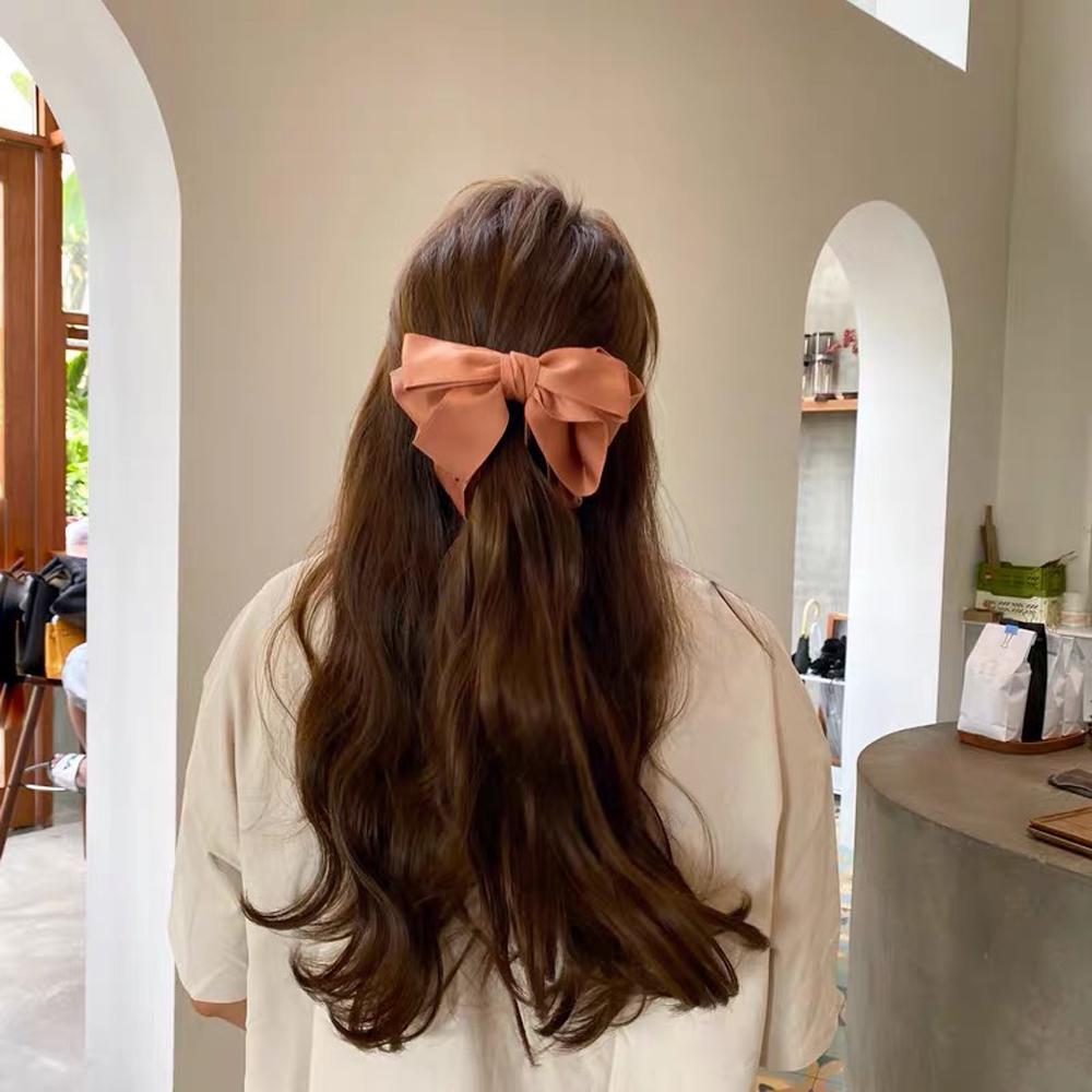 Hair Accessories Sweet Korean Women Girls Ponytail Holder Bow Hairpin Banana Clip Vertical Clip