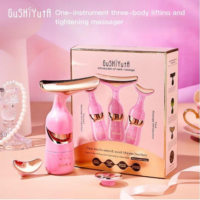3 In 1 Face Massager Facial Lifting Device Electric Beauty Introducer For Face Neck And Eyes Microcurrent Beauty Skin Tightening Machine Anti Aging