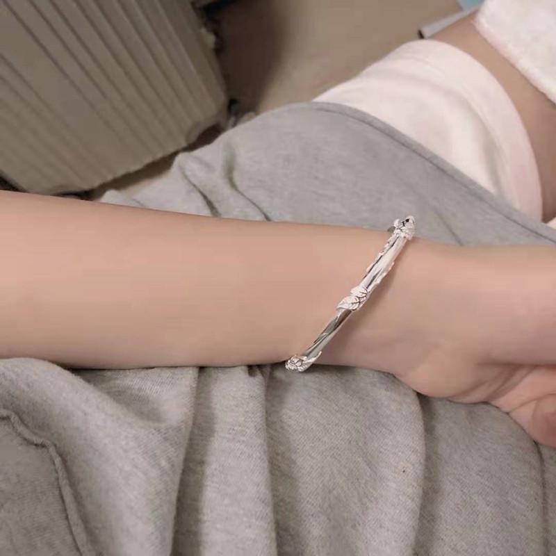 Белый Медный Посеребренный Цветочный Браслет-Манжета - Коллекция Три Жизни Три Мира Универсальный Браслет для Женщин