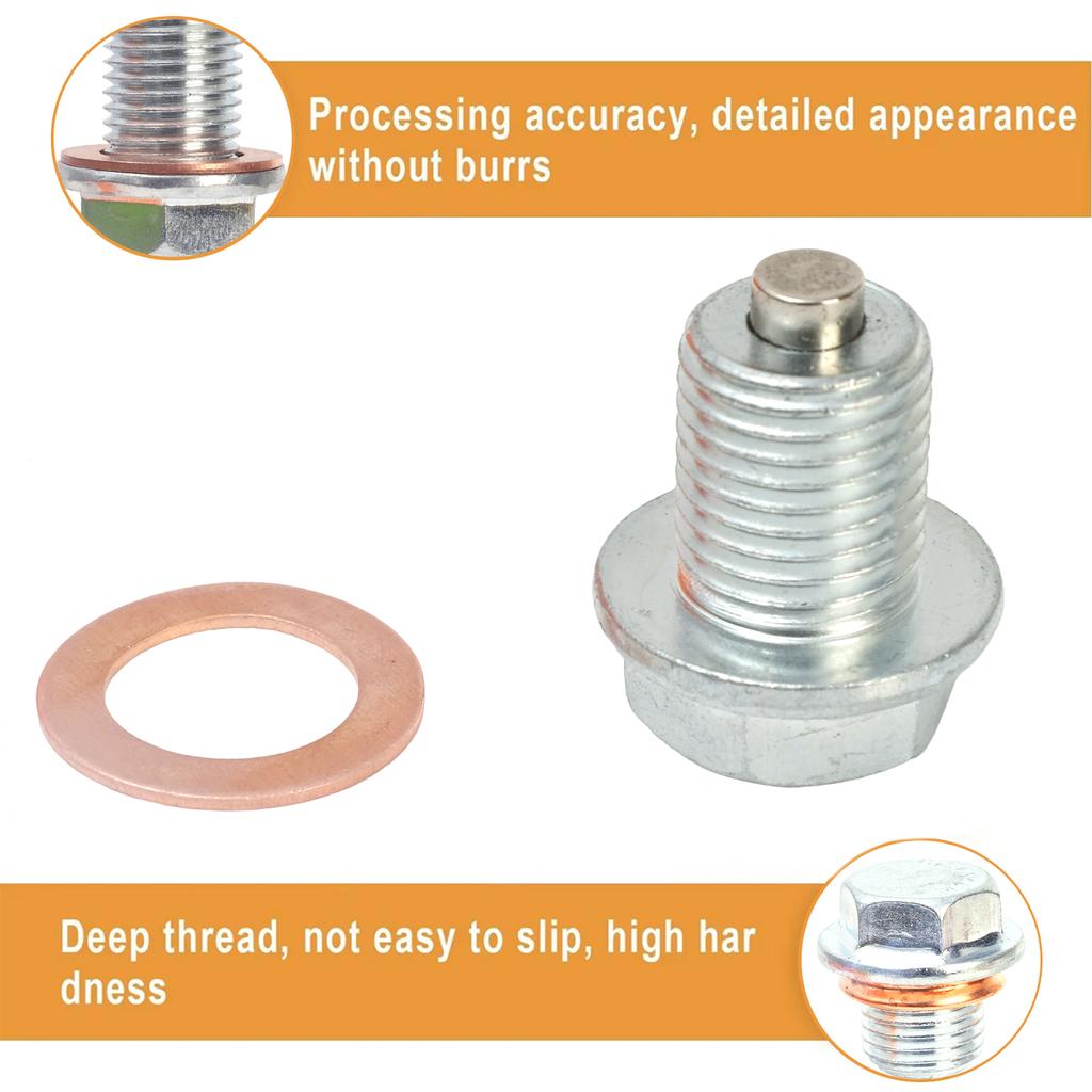 M14*1.5 Car Engine Oil Pan Oil Drain Plug Magnetic Extended Oil Drain Screw Gasket Auto Replacement Parts For Honda Volkswagen