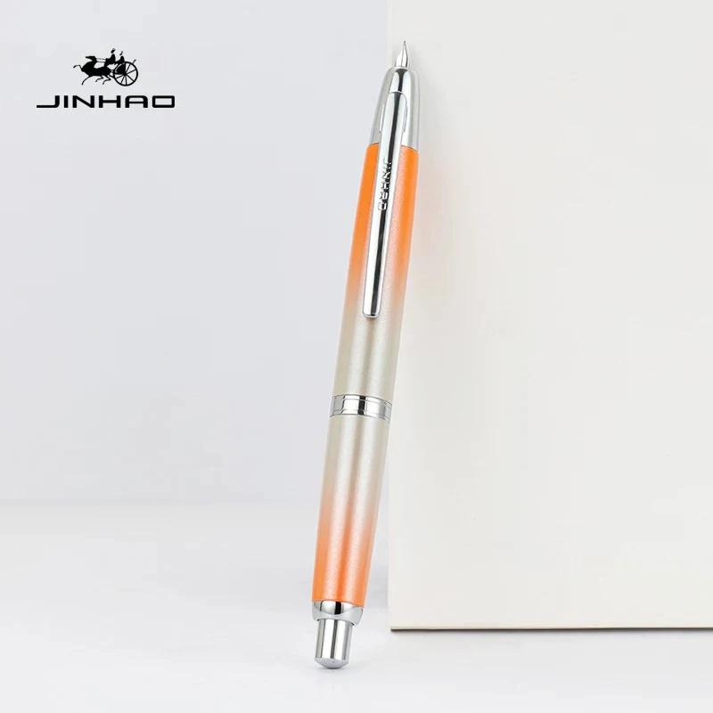 НОВЫЙ Градиентный Цвет Матча! JINHAO 10 Нажимная перьевая ручка Выдвижная EF F Металлическая Школьные Офисные Принадлежности Канцелярские PK A1 A2