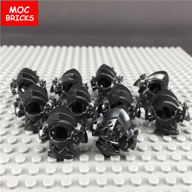 10 шт./лот MOC Кирпичи Средневековые Рыцари Рим Шлем Аксессуар Фигурки Детали Строительные Блоки Игрушки для детей Подарки