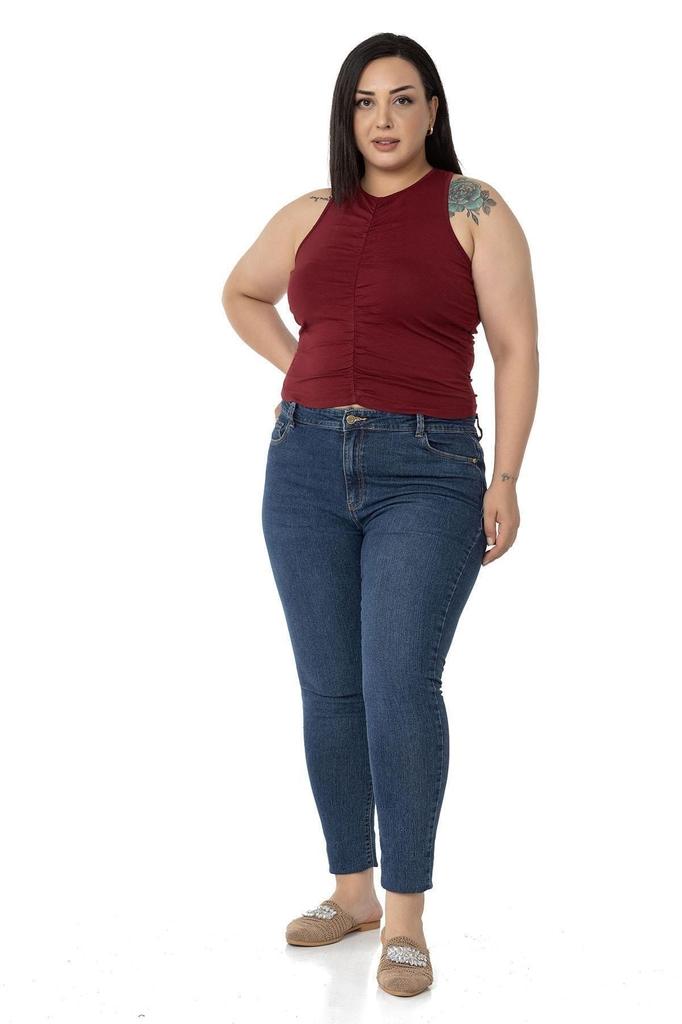 Women's Style Big Size Body Plus Size Halter Neck Mink Body With Draped Front And Sides